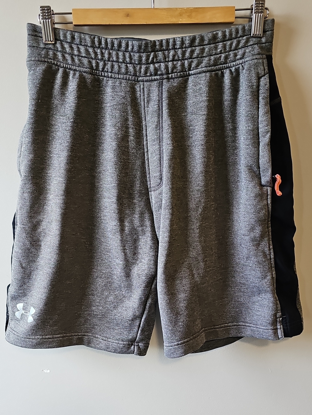 Under Armour Medium Gray Athletic Shorts with Black Side Panels